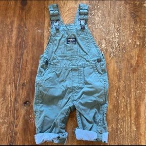 OshKosh B’Gosh skateboarding Dino lined overalls